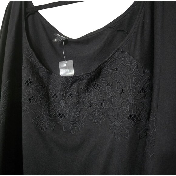 Torrid Womens Black Off-The-Shoulder Embroidered Sweatshirt SZ 3X 22-24 Pullover - Picture 2 of 13